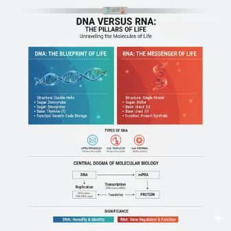 डीएनए (DNA)और आर एन ए (RNA)में क्या अंतर है? गहराई से समझें संरचना, कार्य और महत्व 1 DNA VS RNA