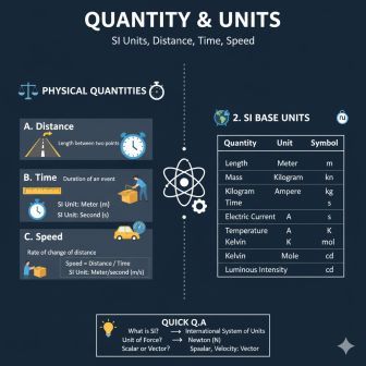 मात्रा और मात्रक (Quantity and Units): SI इकाइयाँ, दूरी, समय, गति। 1 मात्रा और मात्रक (Quantity and Units): SI इकाइयाँ, दूरी, समय, गति।