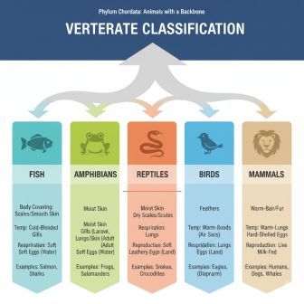 कशेरुकी जगत वर्गीकरण: मत्स्य, उभयचर, सरीसृप, पक्षी और स्तनधारी 1 verterate classification