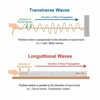 तरंगें (Waves): तरंगों के प्रकार (अनुदैर्ध्य और अनुप्रस्थ)। 14 तरंगें (Waves): तरंगों के प्रकार (अनुदैर्ध्य और अनुप्रस्थ)।