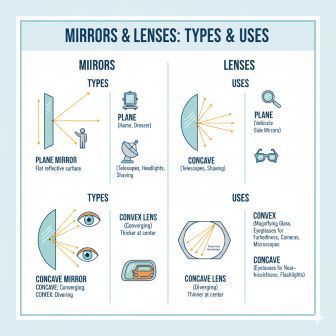 दर्पण (Mirrors) और लेंस (Lenses): इनके प्रकार और उपयोग। 6 दर्पण (Mirrors) और लेंस (Lenses): इनके प्रकार और उपयोग।