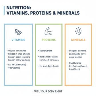 पोषण: विटामिन, प्रोटीन और खनिज (Nutrition: Vitamins, Proteins & Minerals) 1 पोषण: विटामिन, प्रोटीन और खनिज (Nutrition: Vitamins, Proteins & Minerals)