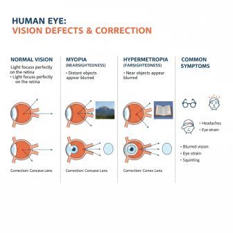 मानव नेत्र (Human Eye): दृष्टि दोष (Myopia, Hypermetropia) और उनका निवारण। 7 मानव नेत्र (Human Eye): दृष्टि दोष (Myopia, Hypermetropia) और उनका निवारण।