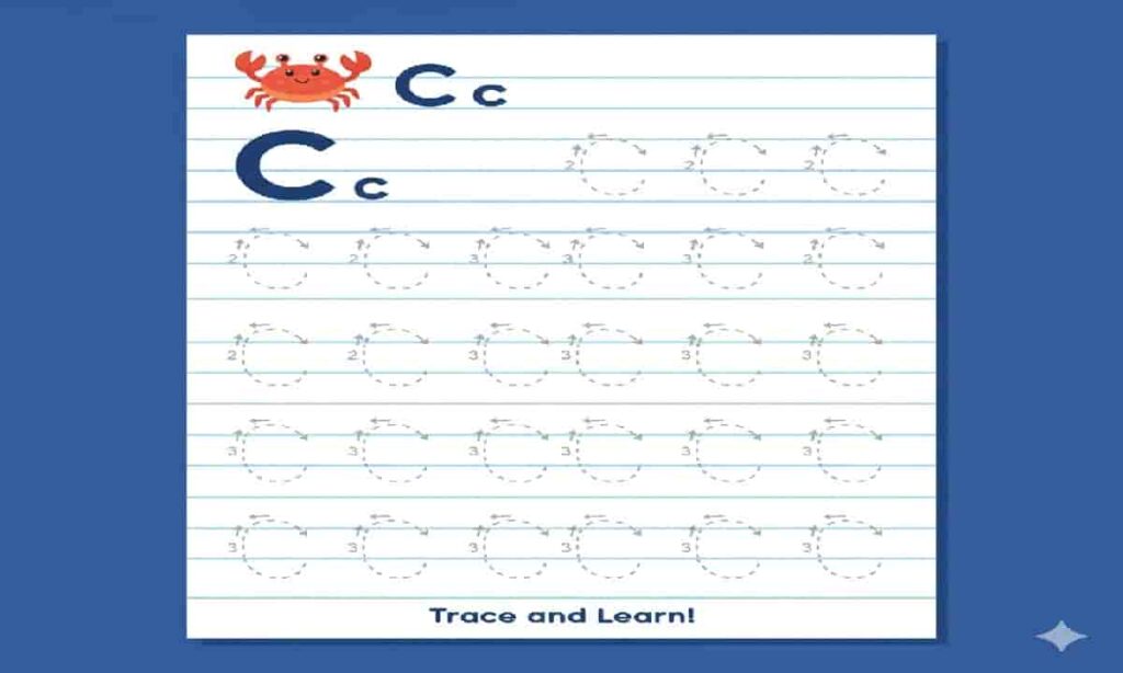 c tracing worksheet