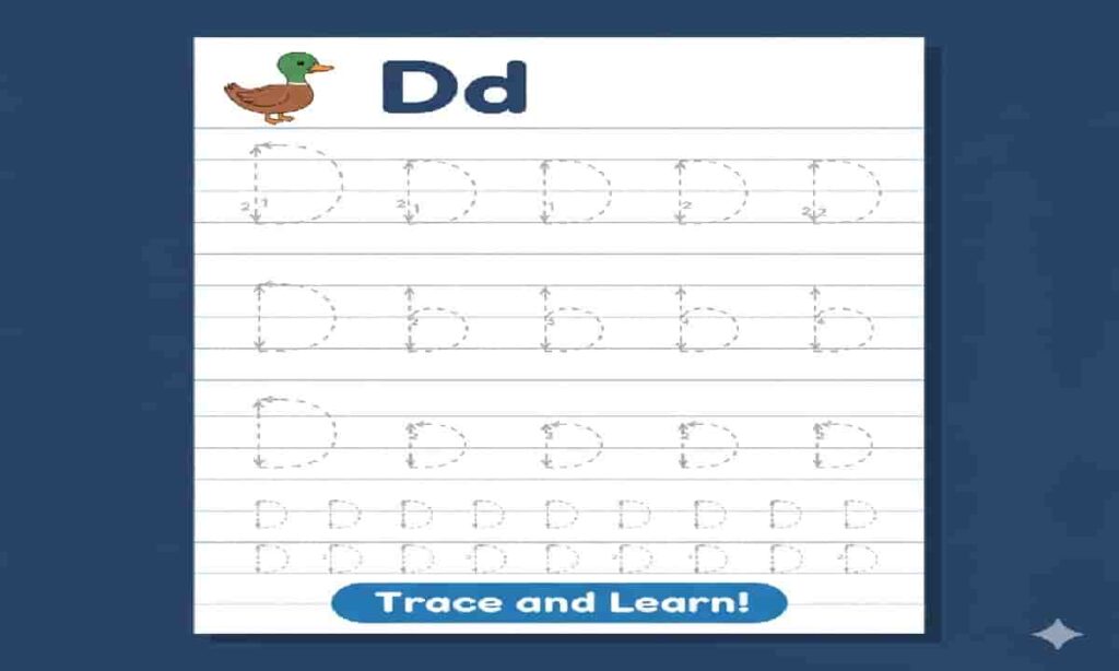 D tracing worksheet